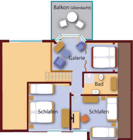 Ferienhaus 249 Grundriss oben